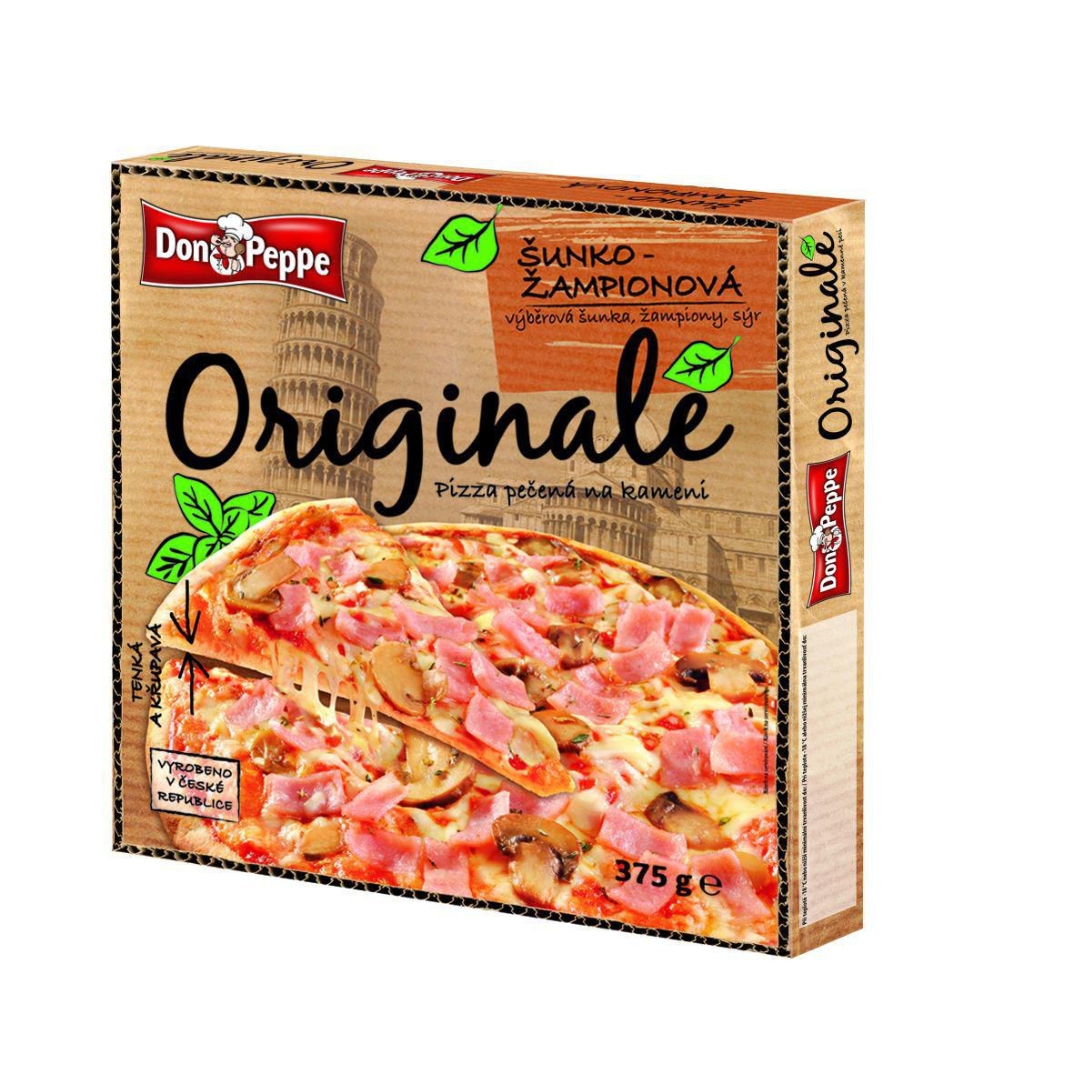 Mražené potraviny - Don Peppe Originale pizza Šunka a žampiony mražená 375g