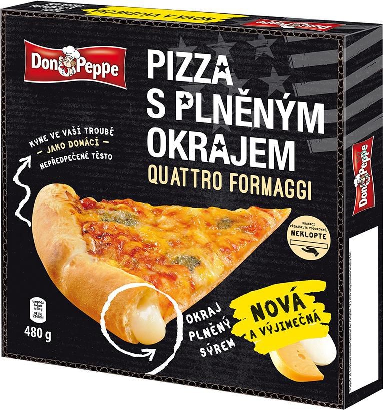 Mražené potraviny - Don Peppe Pizza s plněným okrajem Quattro Formaggi mražená 480 g