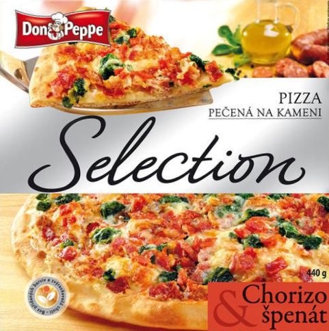 Mražené potraviny - Don Peppe Selection Chorizo&Špenát Pizza mražená 440 g
