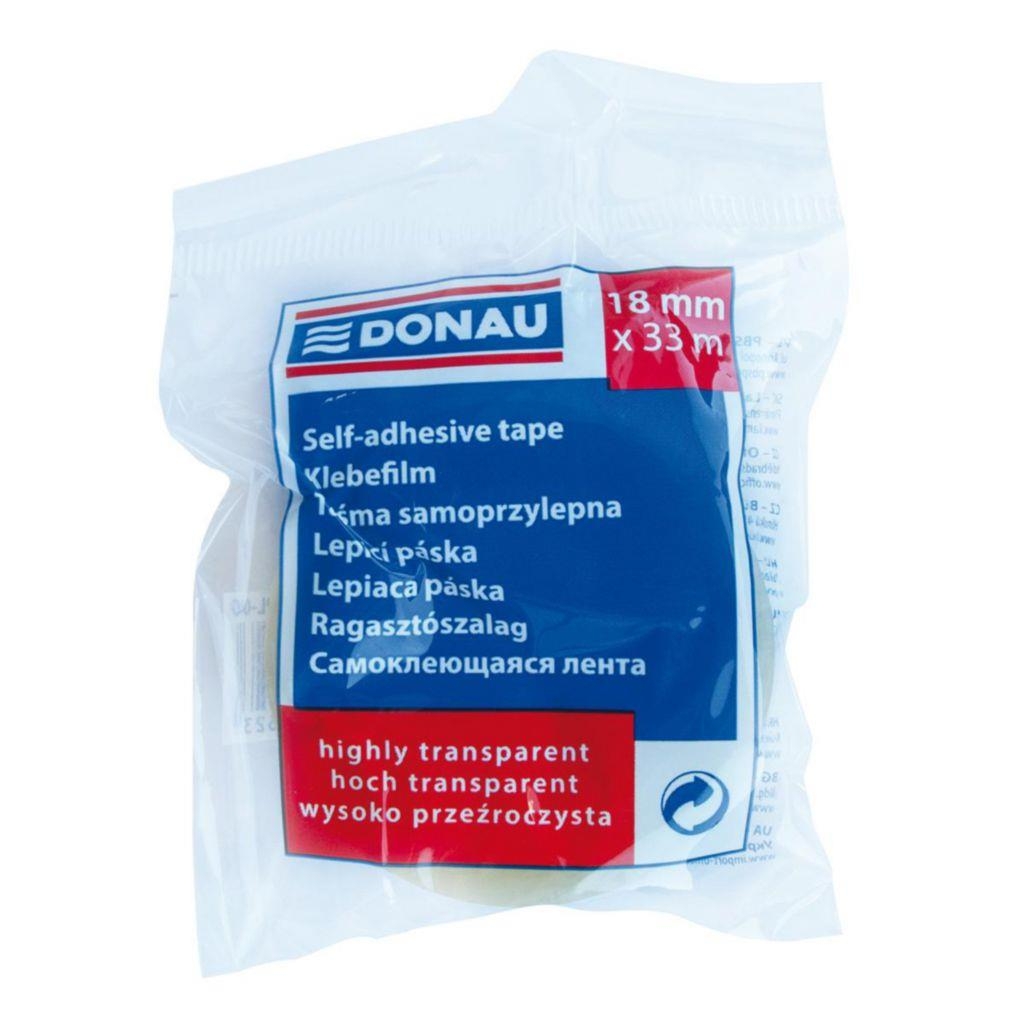 Domácnost a Zahrada - Donau lepicí páska, PP, transparentní, 18mm x 33m