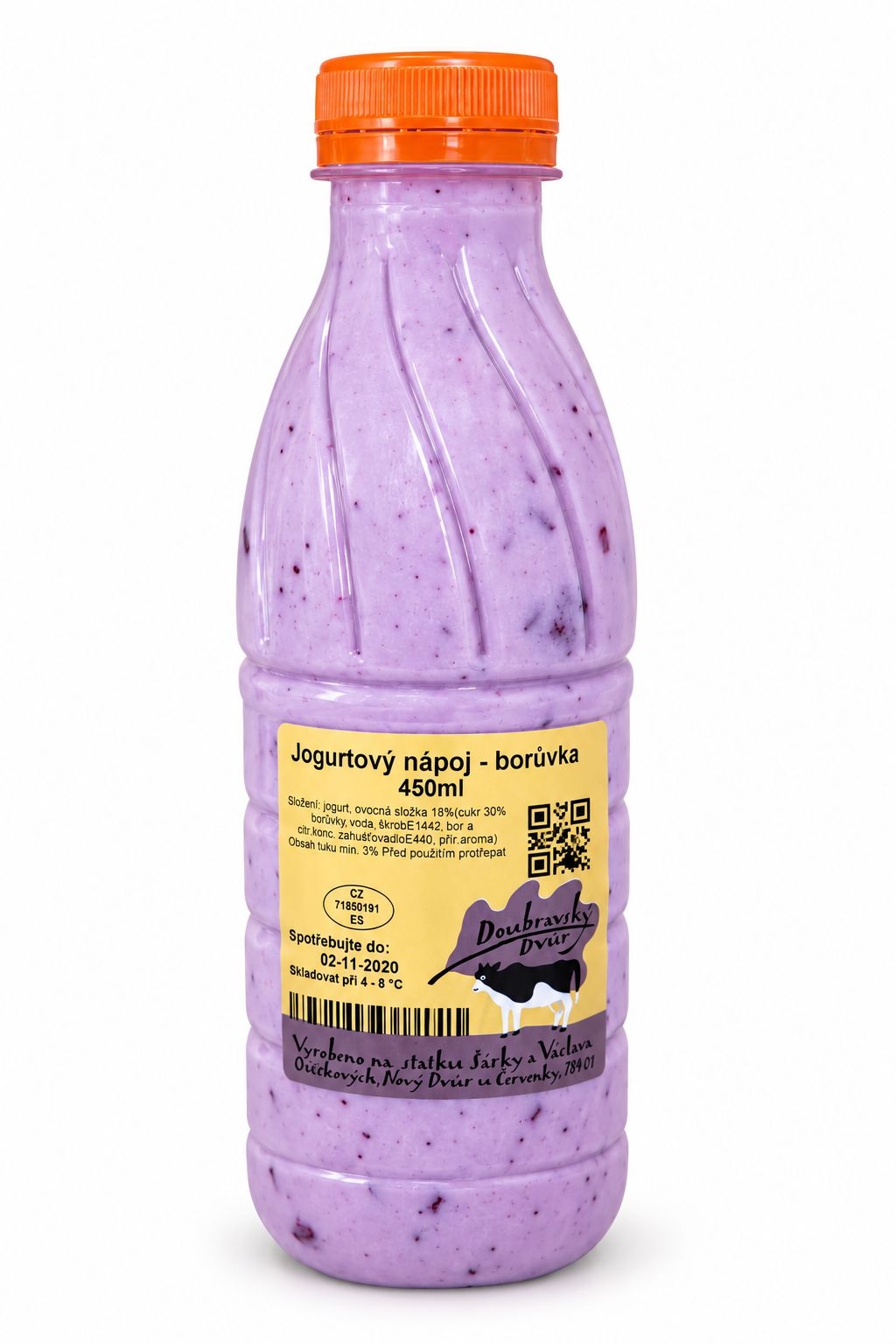 Doubravský Dvůr Jogurtový nápoj jahoda 450ml
