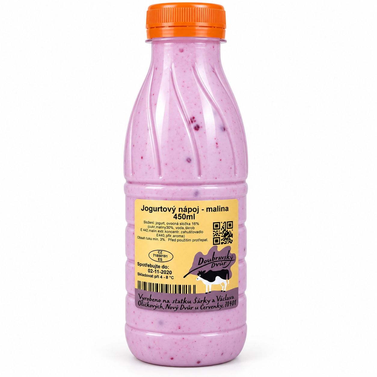 Doubravský Dvůr Jogurtový nápoj malina 450ml