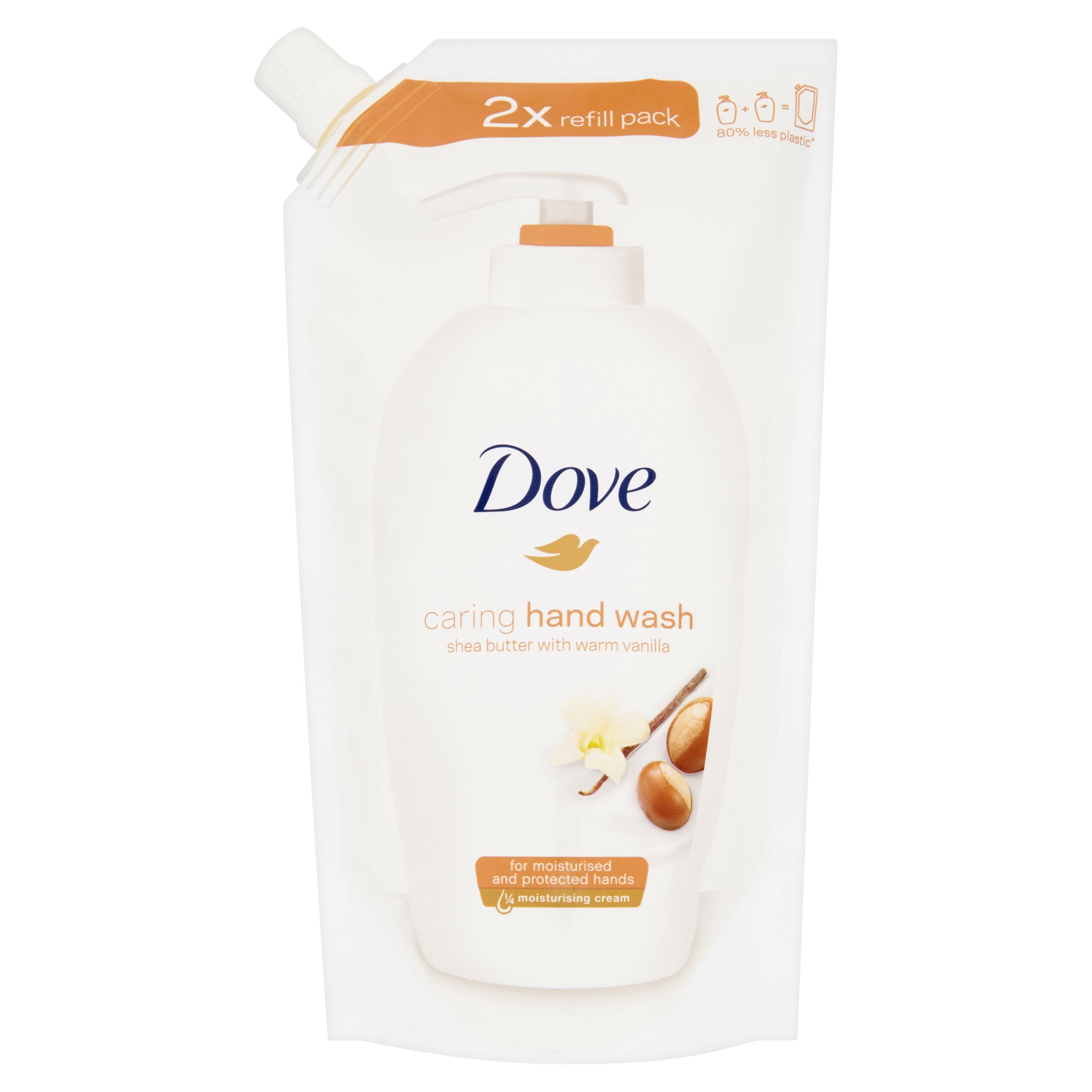 Drogerie a kosmetika - Dove Caring Jemné tekuté mýdlo na ruce náhradní náplň 500 ml