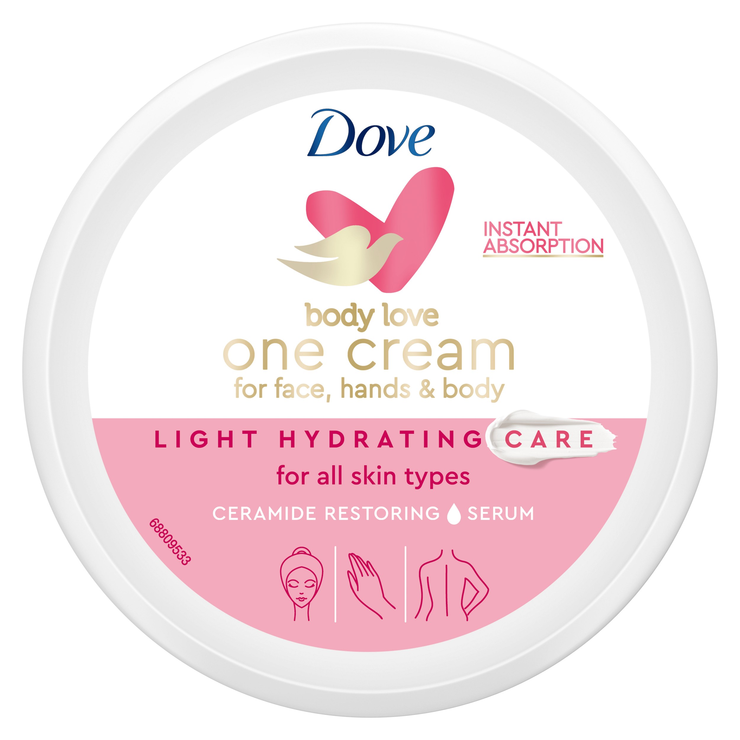 Drogerie a kosmetika - Dove Light Hydratation krém na tělo a obličej 250 ml