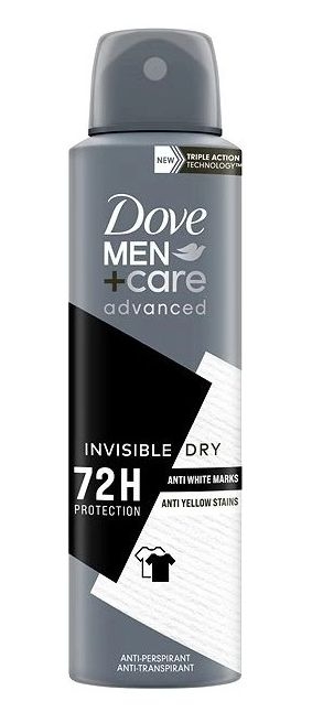 Drogerie a kosmetika - Dove Men Advanced Invisible Dry Antiperspirant sprej 150ml