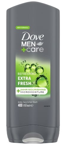 Drogerie a kosmetika - Dove Men+Care Extra Fresh sprchový gel pro muže na tělo a tvář 400 ml
