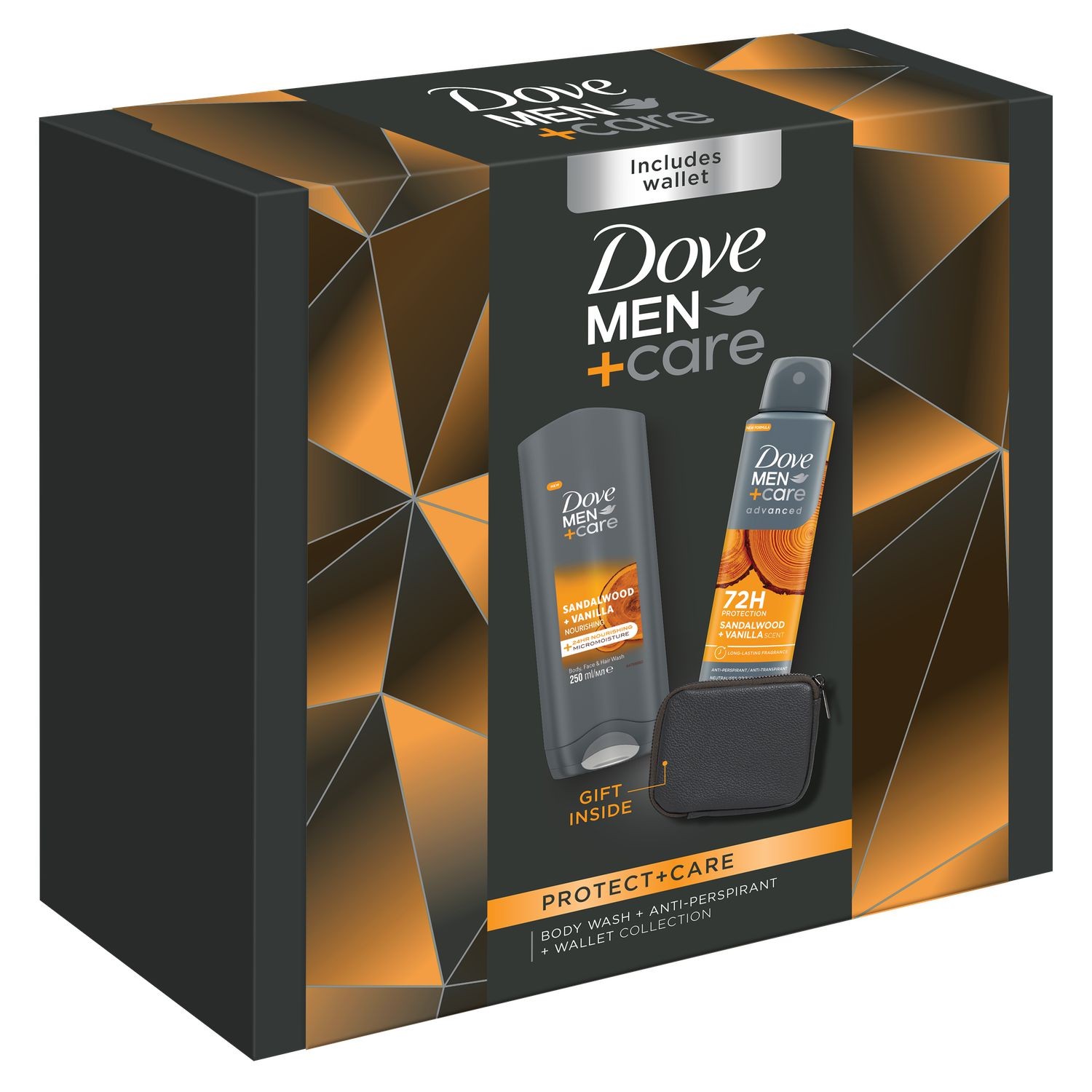 Drogerie a kosmetika - Dove Men+Care Sandalwood&Vanilla dárková kazeta s peněženkou