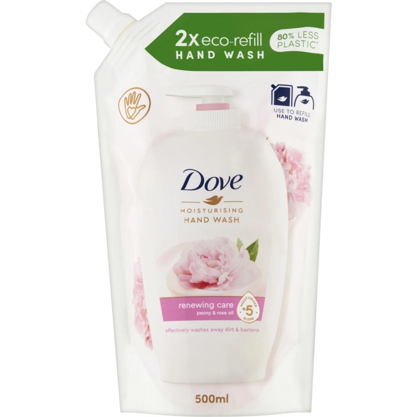 Drogerie a kosmetika - Dove Tekuté mýdlo Pivoňka náhradní náplň 500 ml