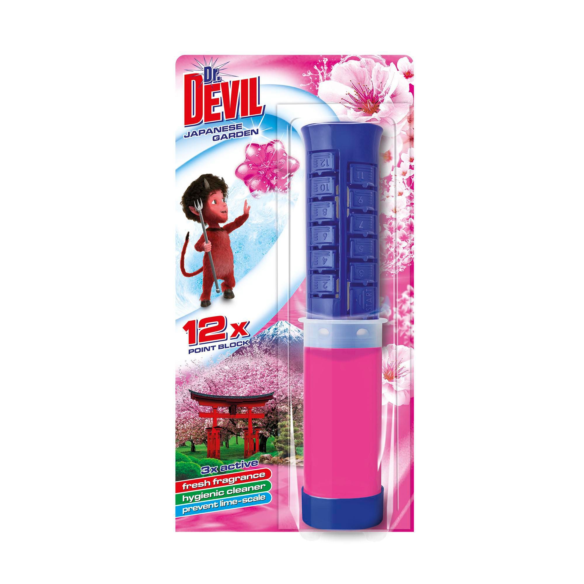 Drogerie a kosmetika - Dr.Devil Japanese Garden 3v1 WC blok 75 ml
