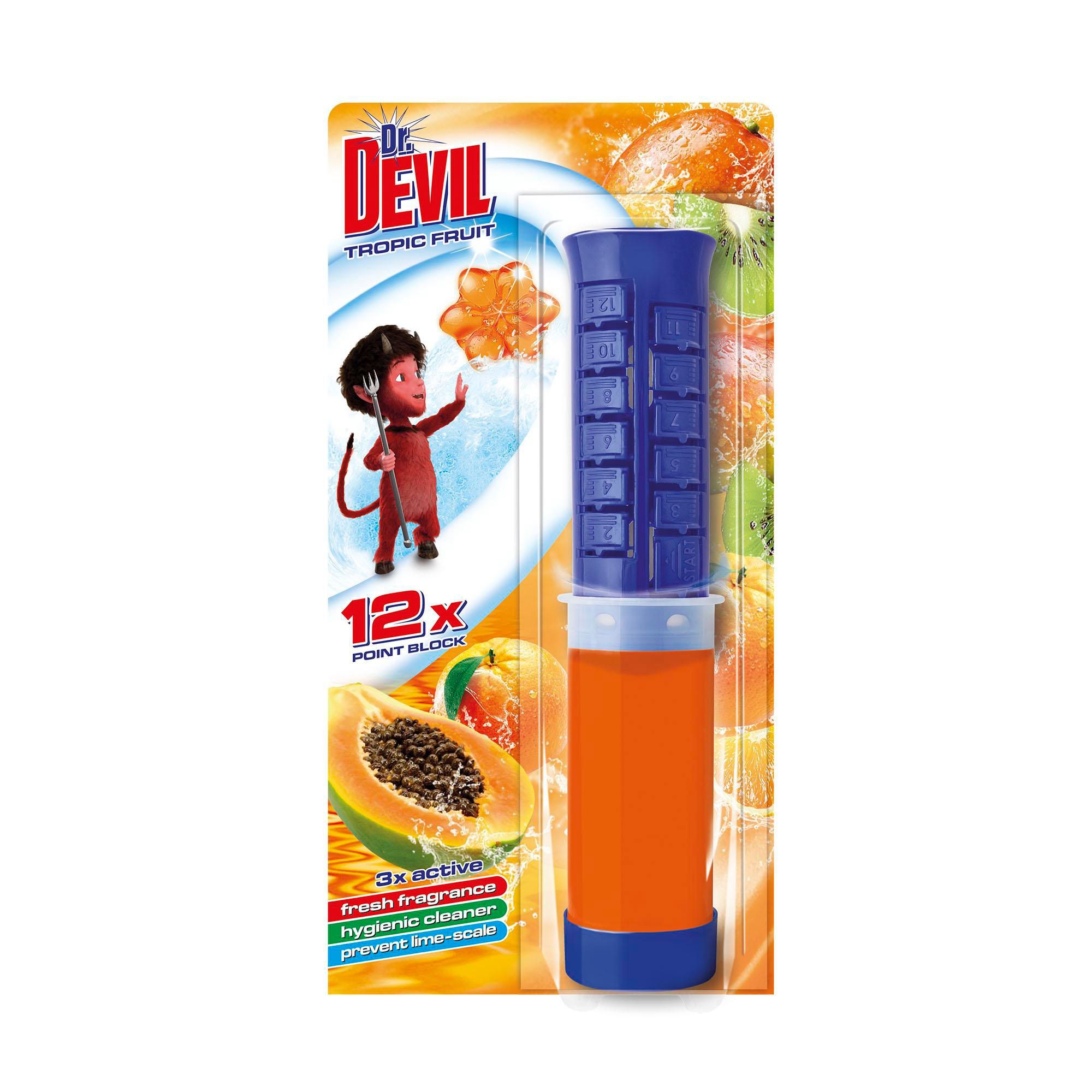 Drogerie a kosmetika - Dr.Devil Tropic Fruit 3v1 WC blok 75 ml