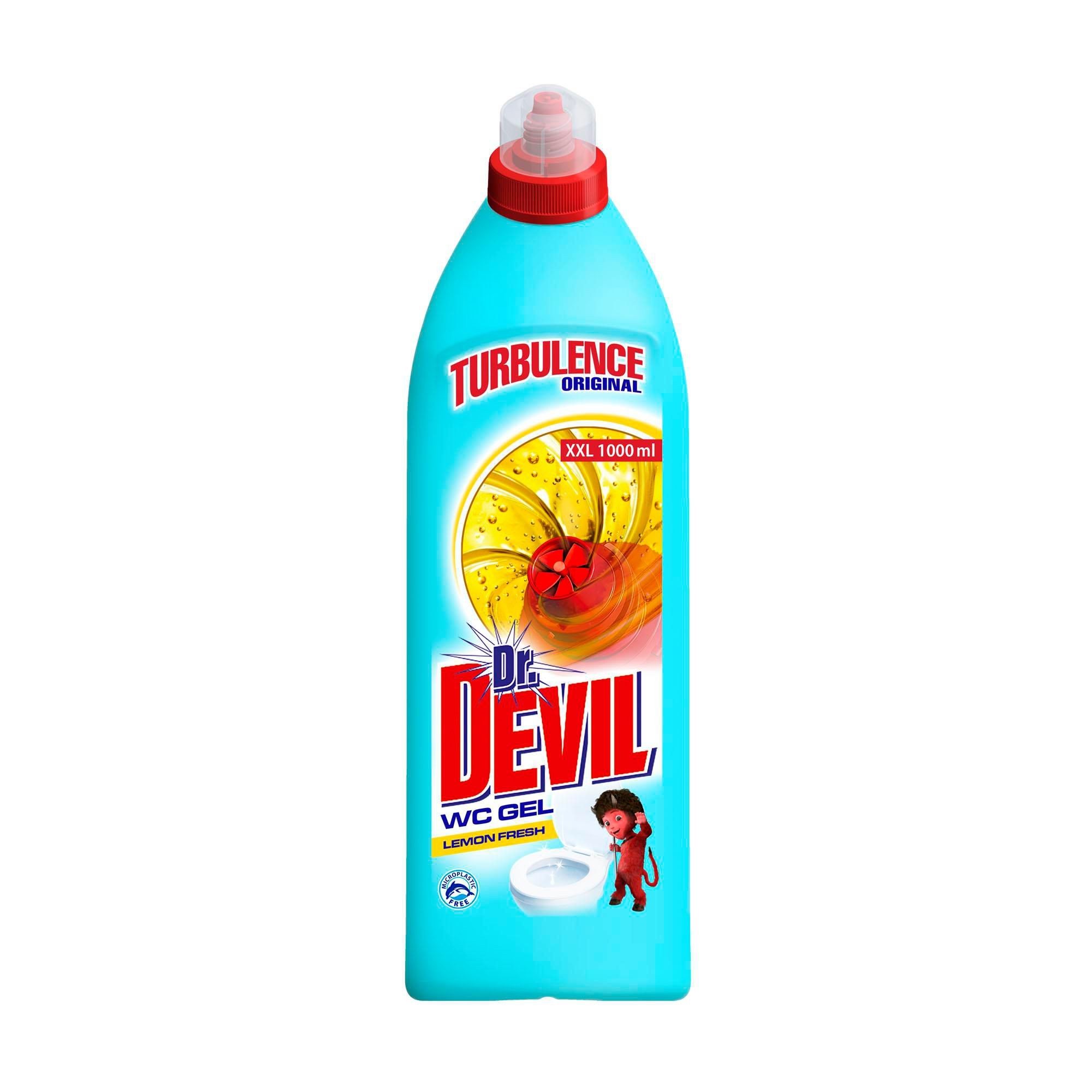 Drogerie a kosmetika - Dr. DEVIL WC Gel Turbulence Lemon fresh 1000ml