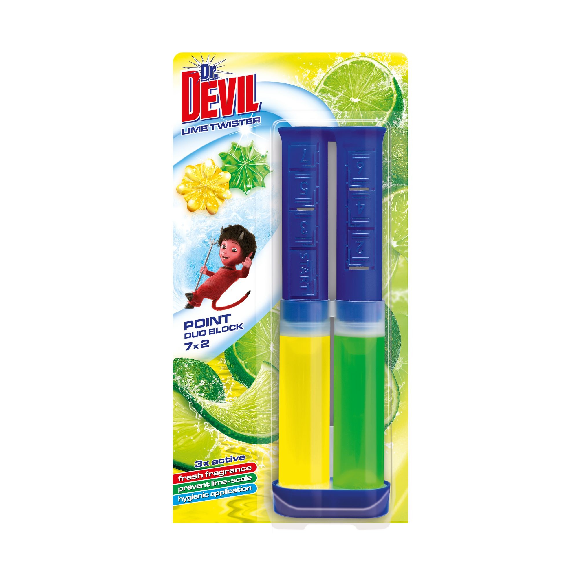 Drogerie a kosmetika - Dr. DEVIL WC POINT DUO BLOCK Lime twister 65ml
