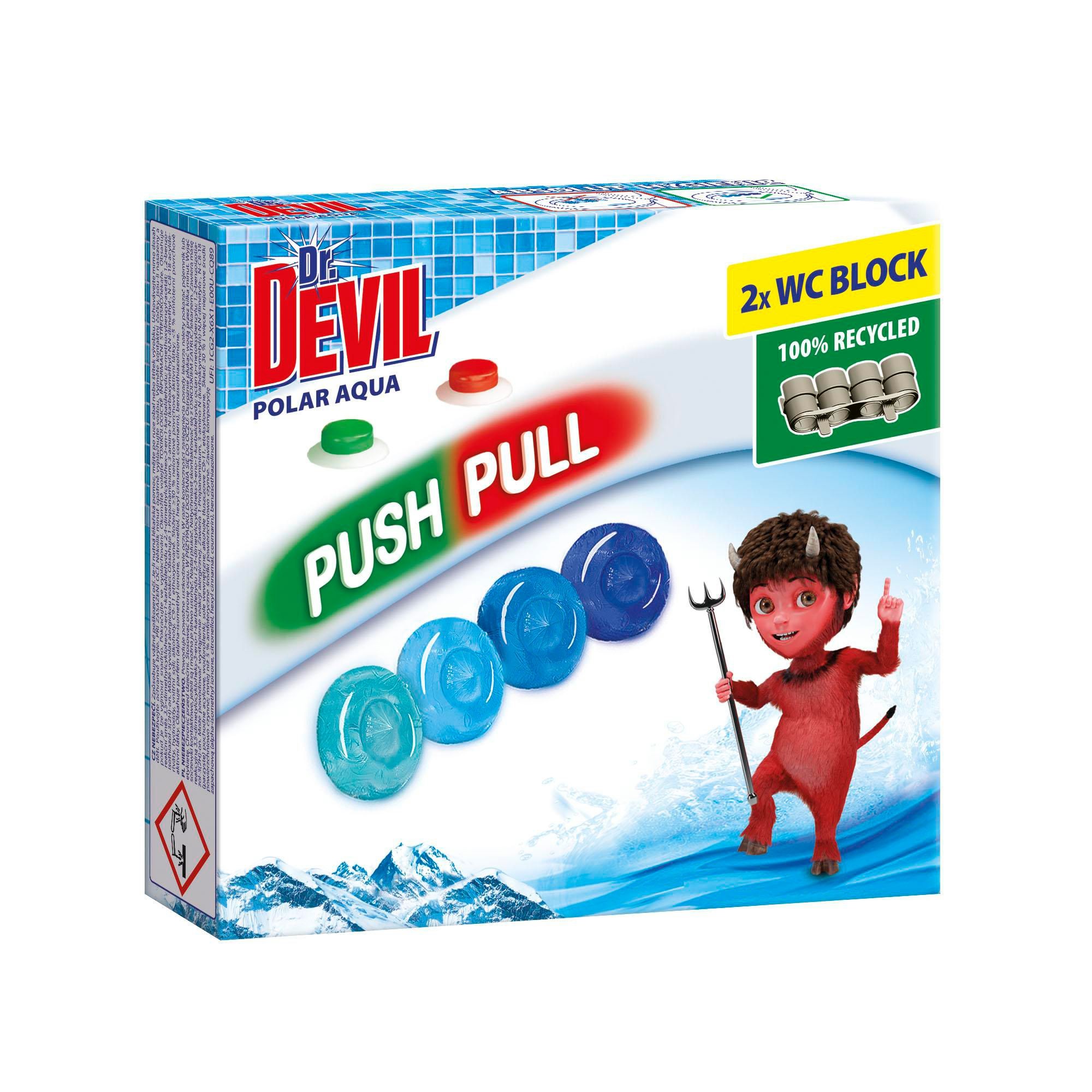 Drogerie a kosmetika - Dr. Devil WC push pull gel polar aqua 2 x 20 g
