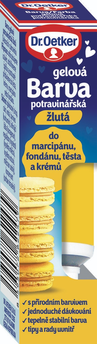 Trvanlivé potraviny - Dr. Oetker Barva gelová potravinářska žlutá 10 g