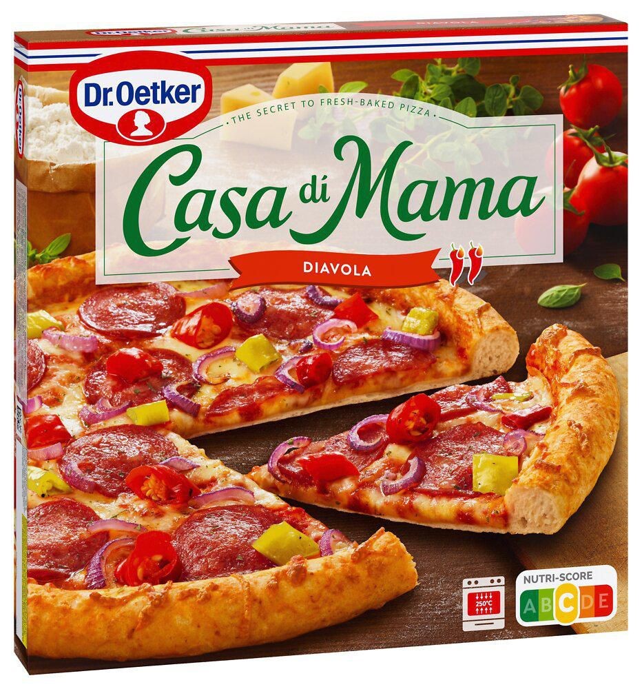 Mražené potraviny - Dr.Oetker Casa di Mama Diavola pizza mražená 405 g