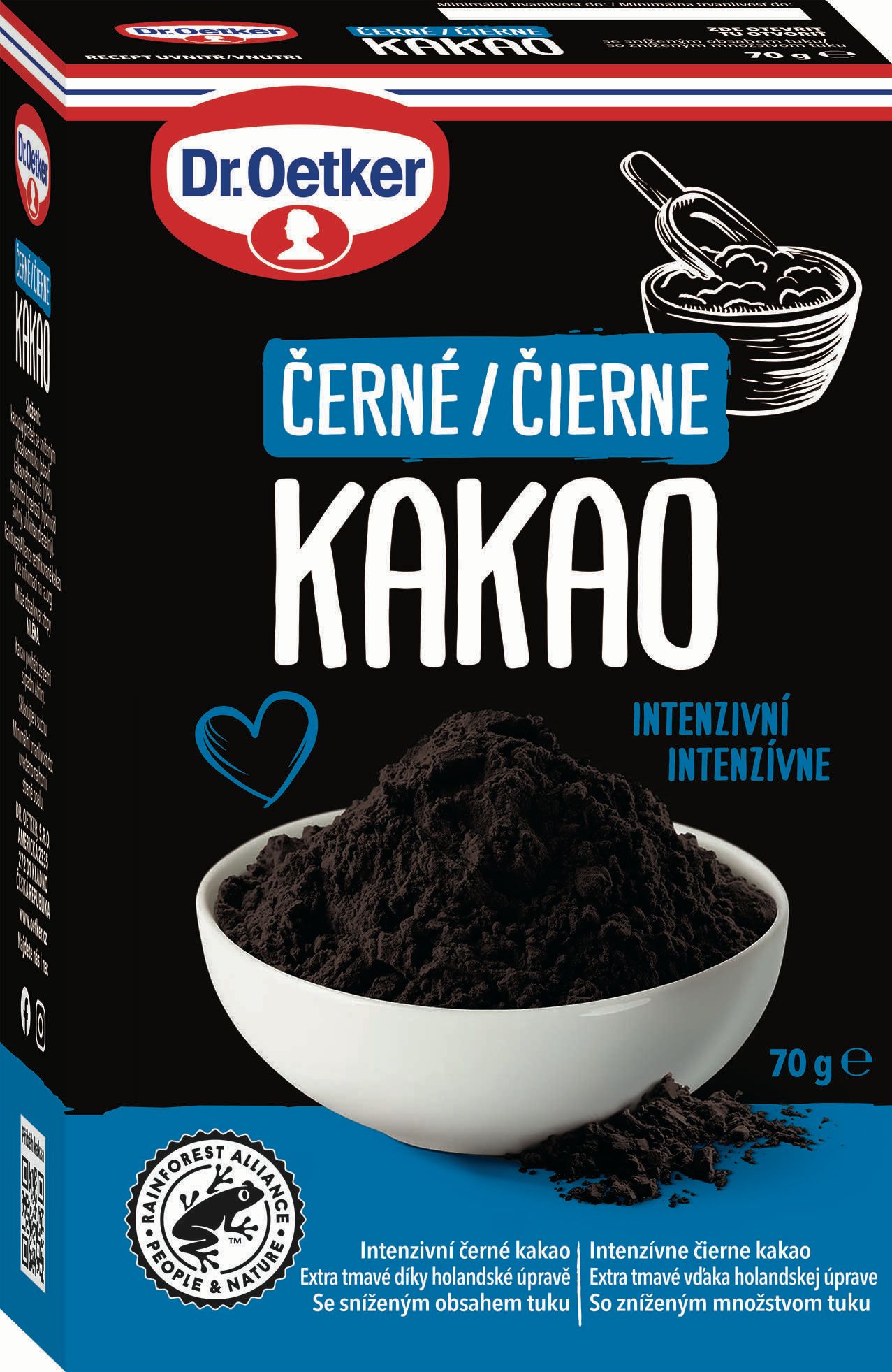 Trvanlivé potraviny - Dr. Oetker Černé kakao 70g