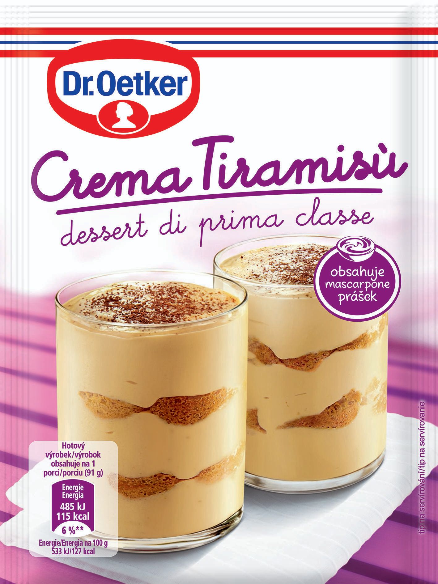 Trvanlivé potraviny - Dr. Oetker Crema Tiramisu 63 g