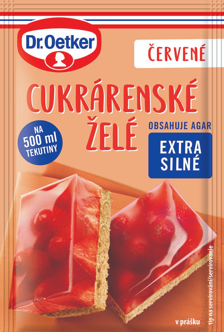 Trvanlivé potraviny - Dr. Oetker Cukrárenské želé červené 10 g