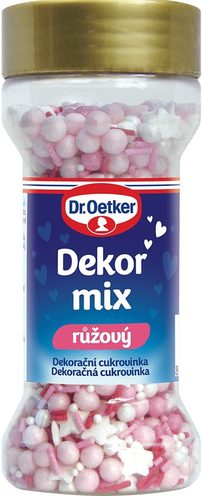Trvanlivé potraviny - Dr.Oetker Dekor růžový mix 50g