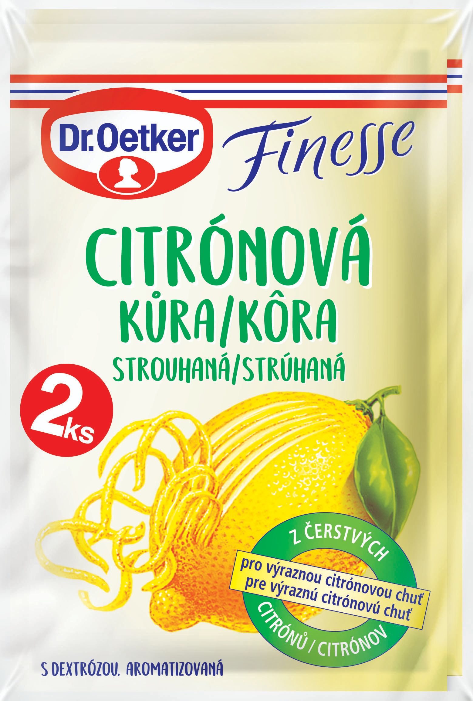 Trvanlivé potraviny - Dr. Oetker Finesse citrónová kůra strouhaná 2x6g