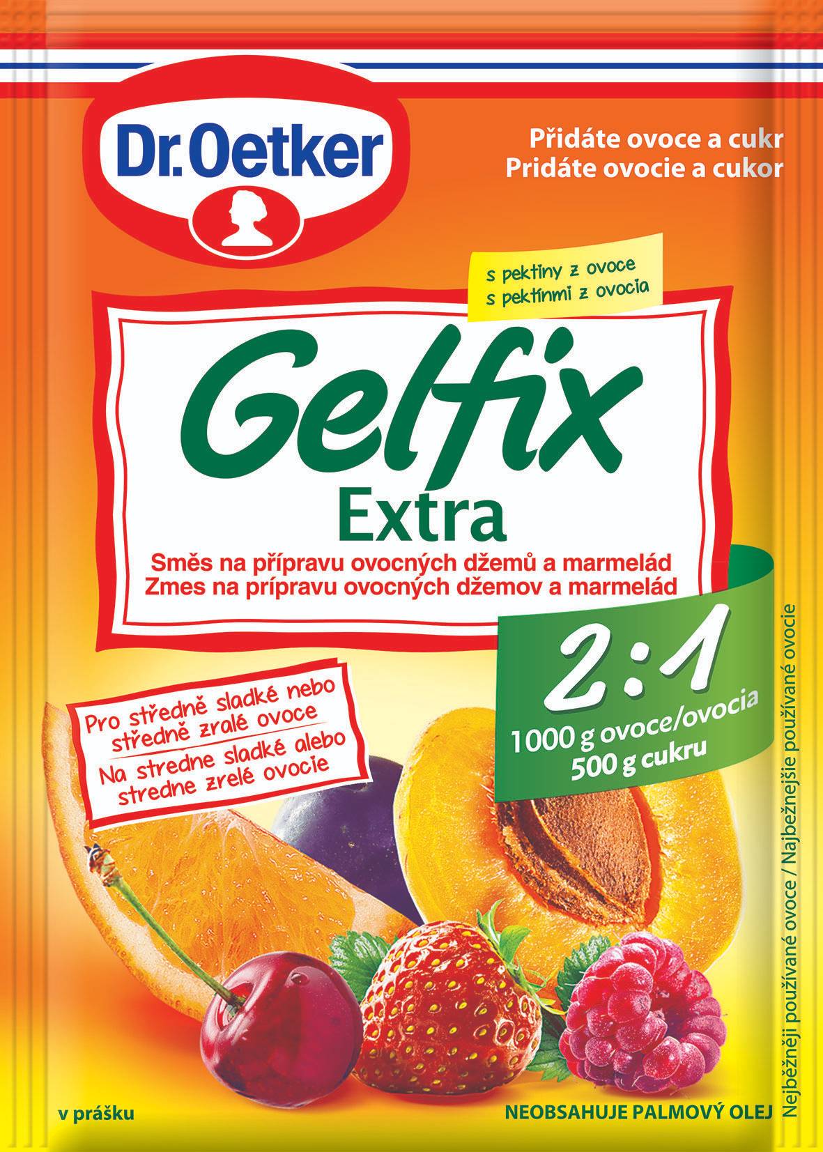 Trvanlivé potraviny - Dr.Oetker Gelfix Extra 2:1 na přípravu ovocných džemů a marmelád 25g
