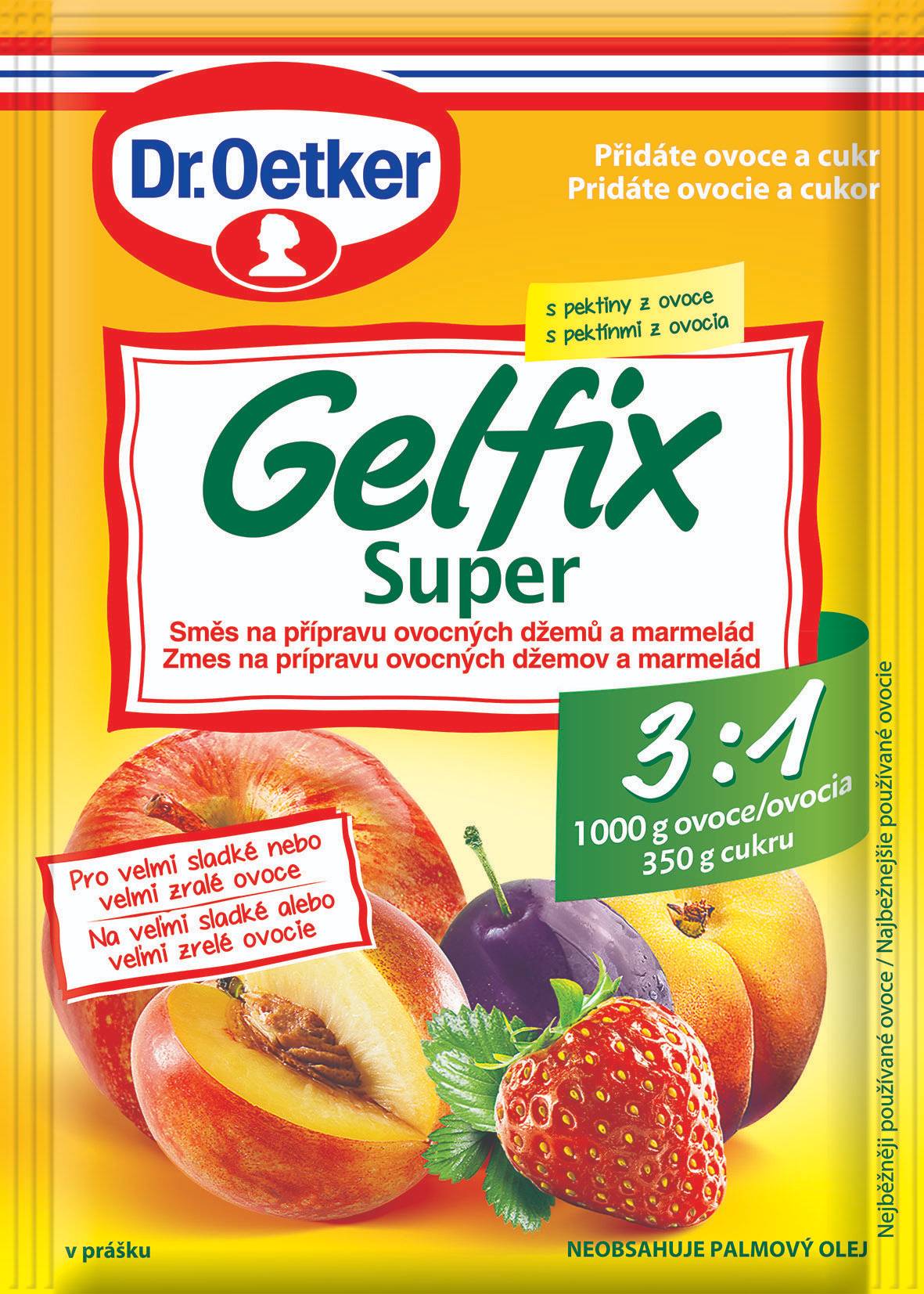 Trvanlivé potraviny - Dr.Oetker Gelfix super 3:1 na přípravu ovocných džemů a marmelád 25g