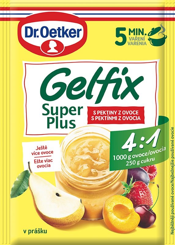 Trvanlivé potraviny - Dr.Oetker Gelfix Super Plus 4:1 na přípravu ovocných džemů a marmelád 20g