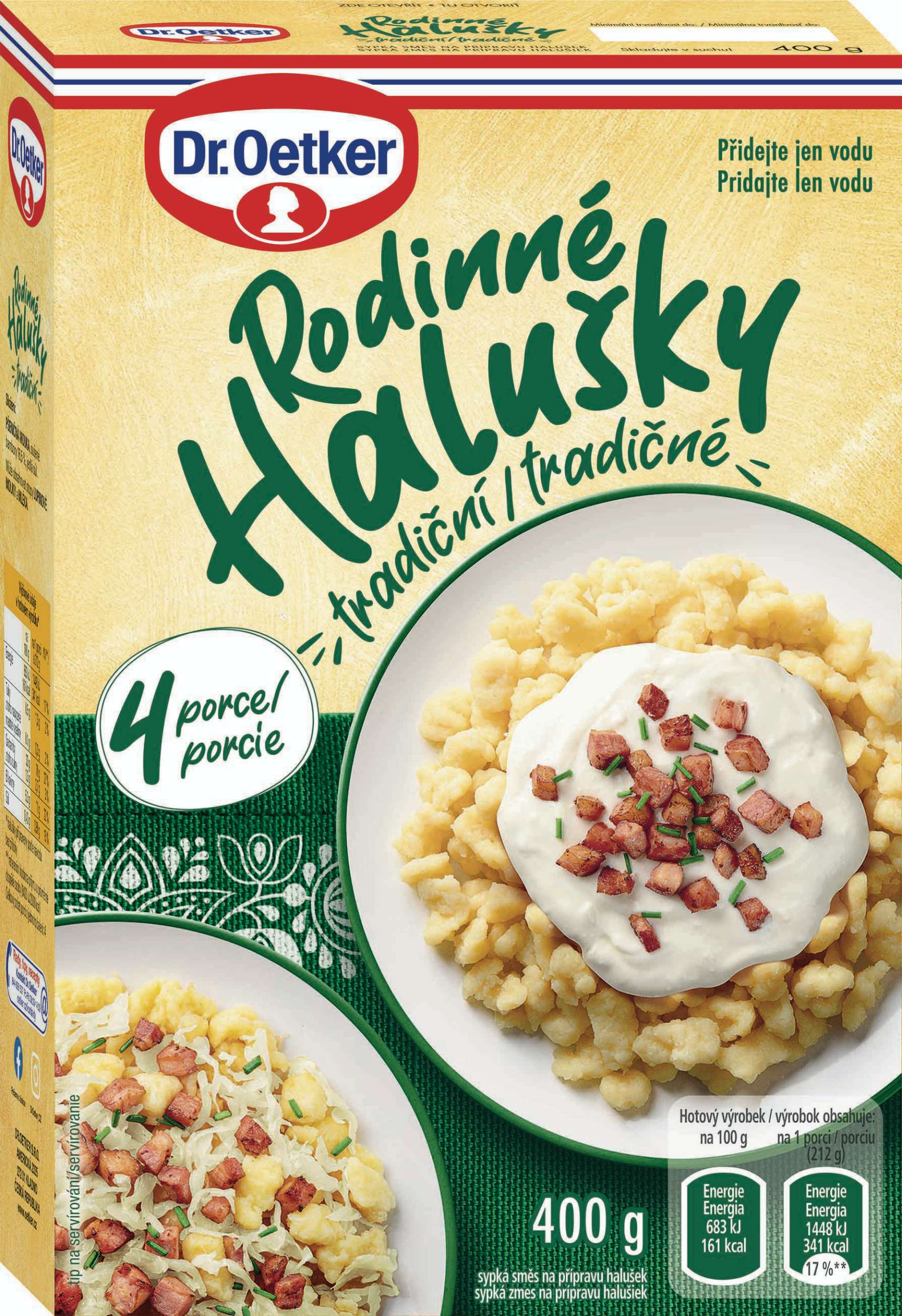 Trvanlivé potraviny - Dr.Oetker Halušky 400g