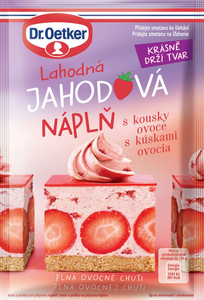Trvanlivé potraviny - Dr. Oetker Jahodová smetanová náplň 50 g