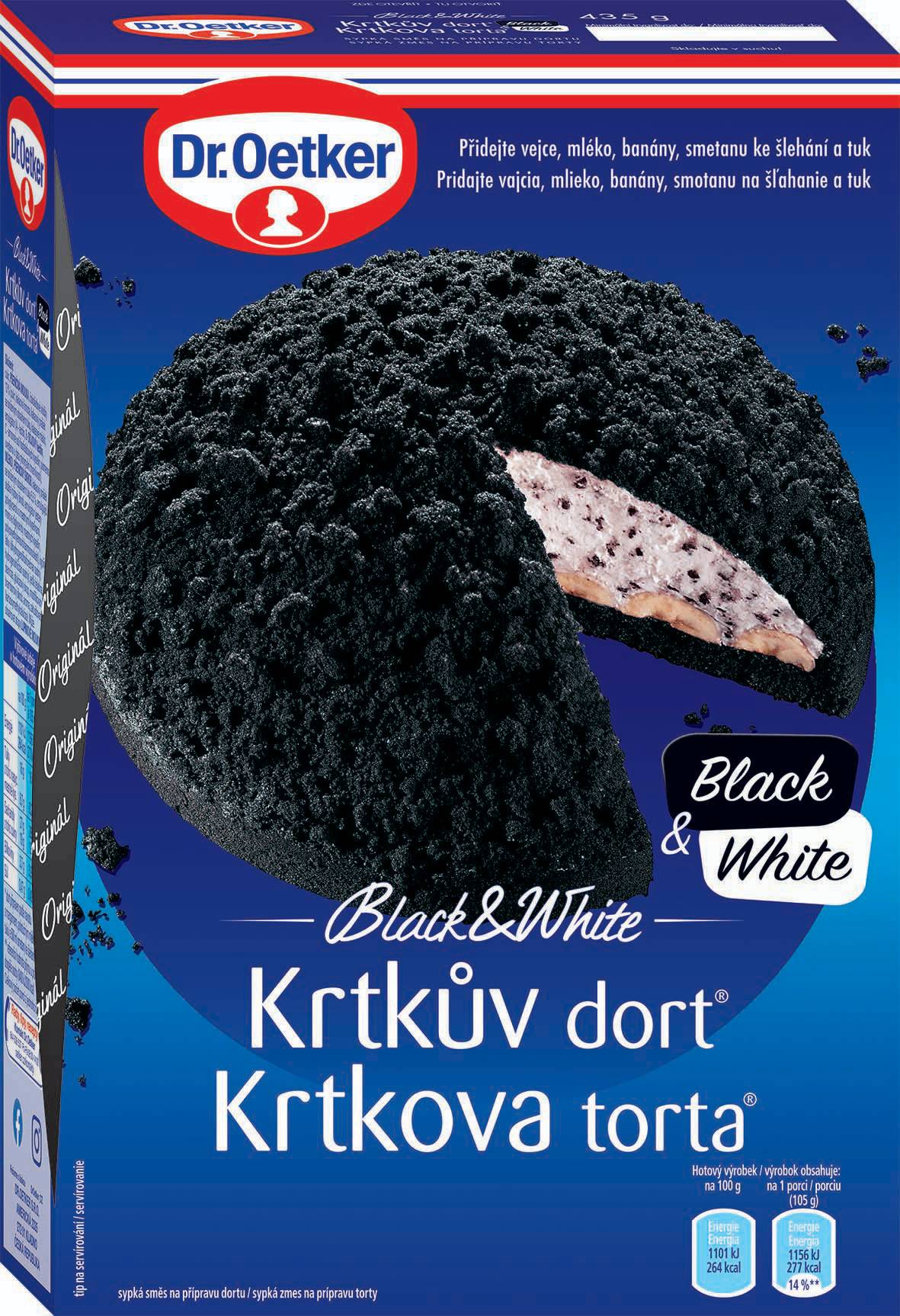 Trvanlivé potraviny - Dr.Oetker Krtkův dort Black&White 435g