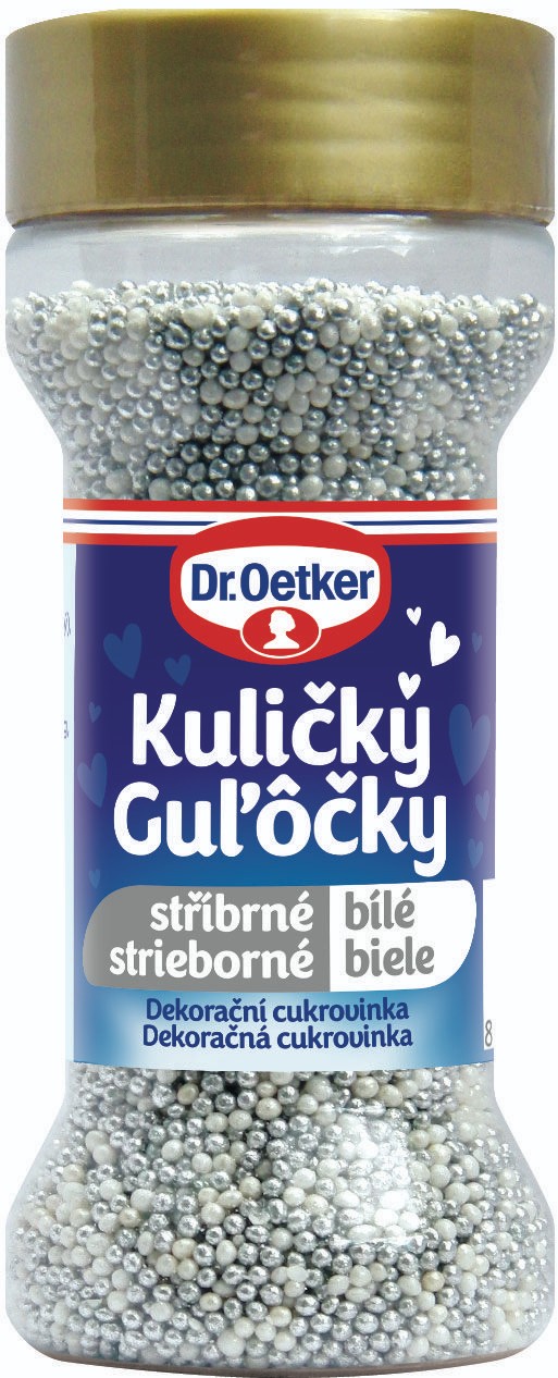 Trvanlivé potraviny - Dr. Oetker Kuličky stříbrné/bílé 65 g