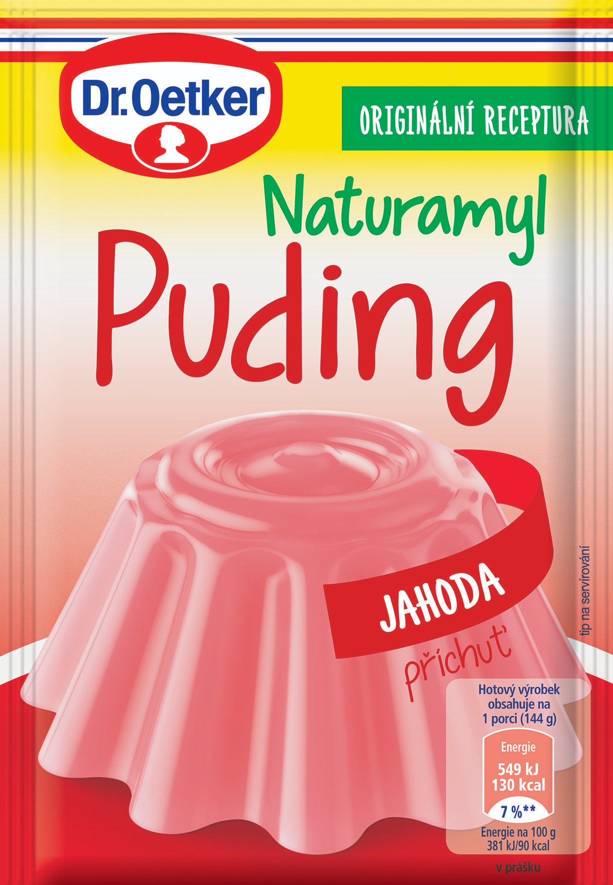 Trvanlivé potraviny - Dr. Oetker Natura puding jahoda 37 g