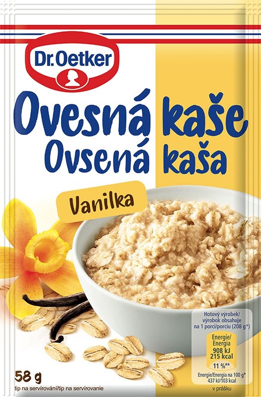 Trvanlivé potraviny - Dr.Oetker Ovesná kaše vanilka 58g