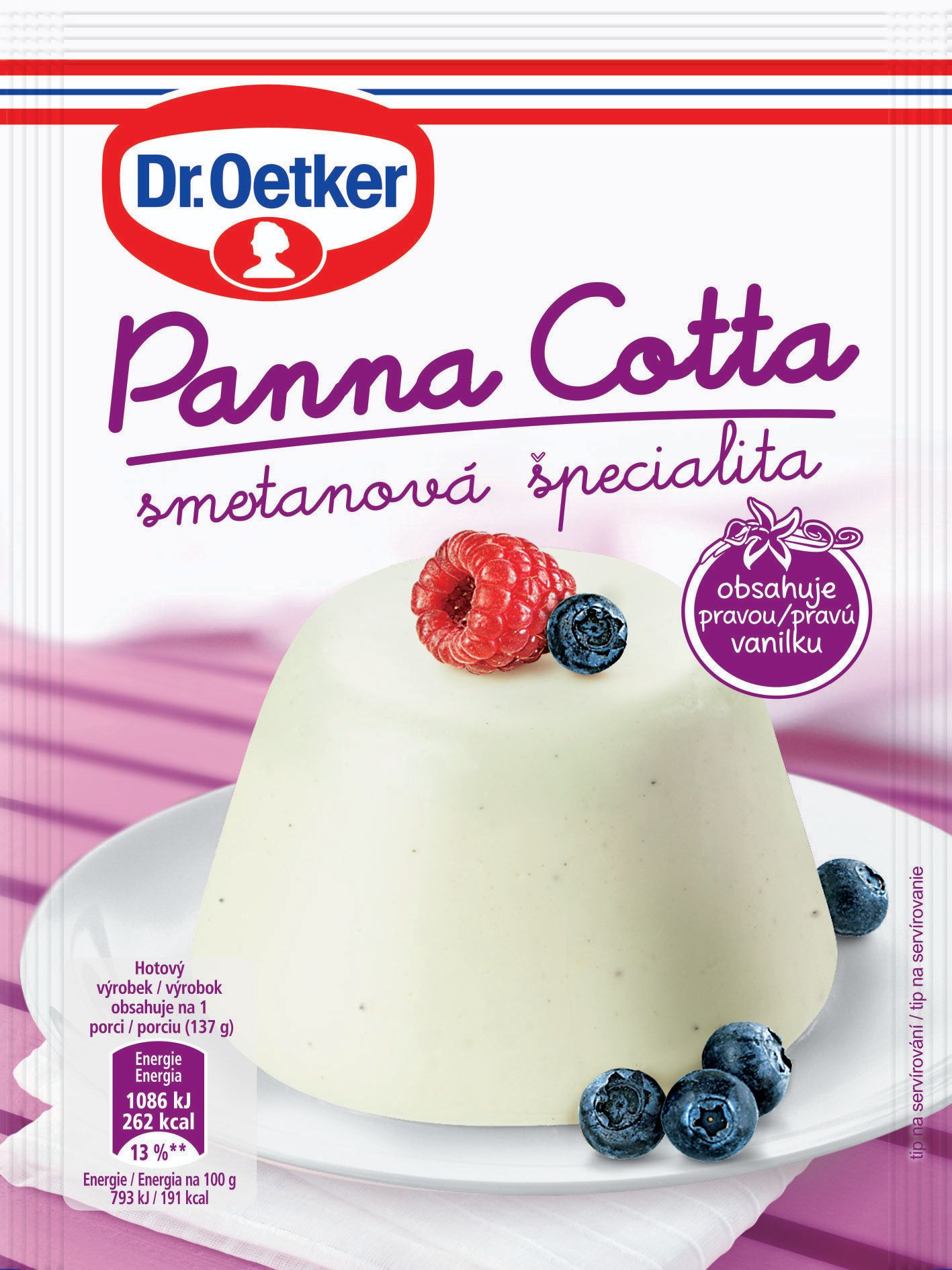 Trvanlivé potraviny - Dr. Oetker Panna Cotta s vanilkou 50 g