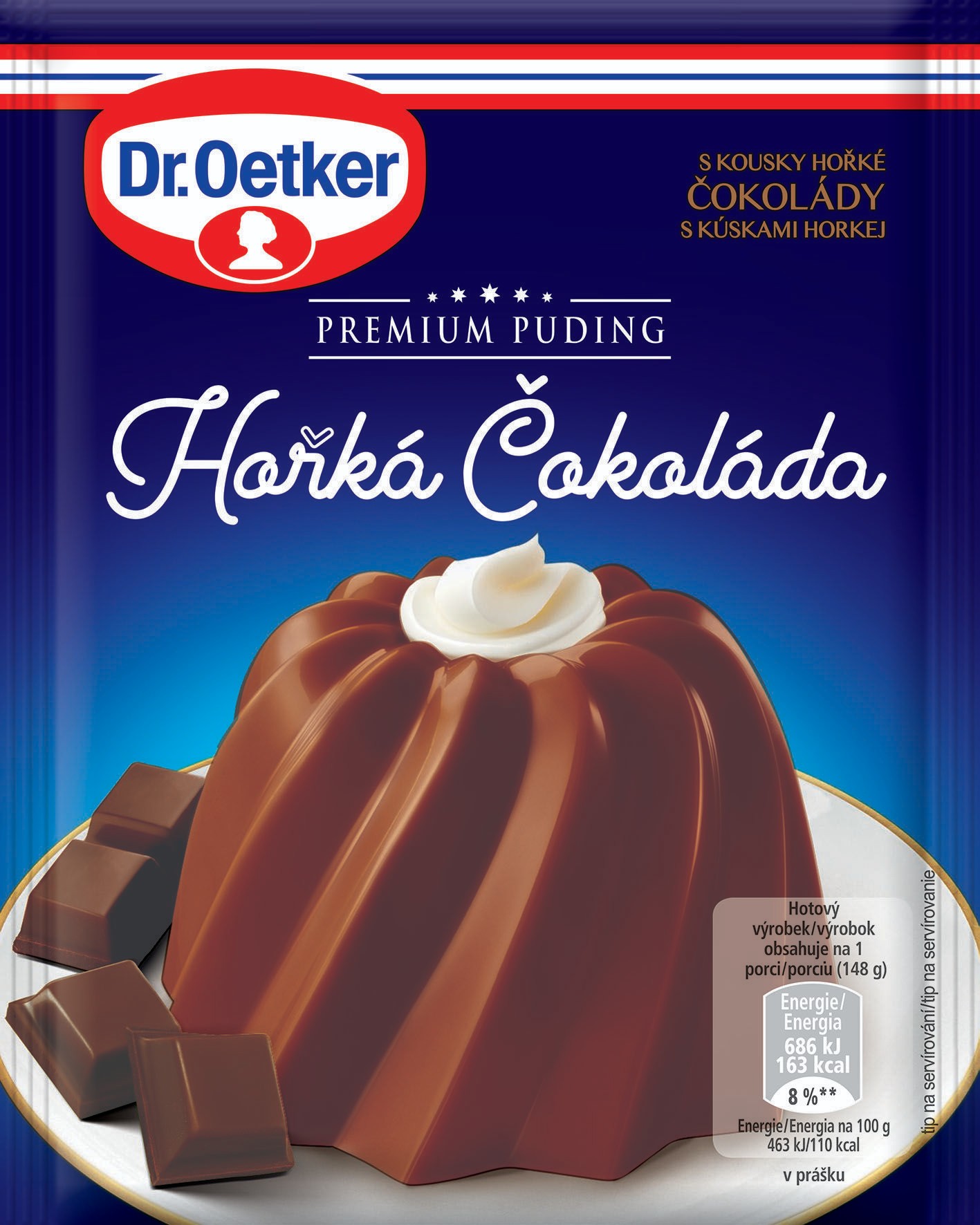 Trvanlivé potraviny - Dr. Oetker Premium puding hořká čoko 52 g