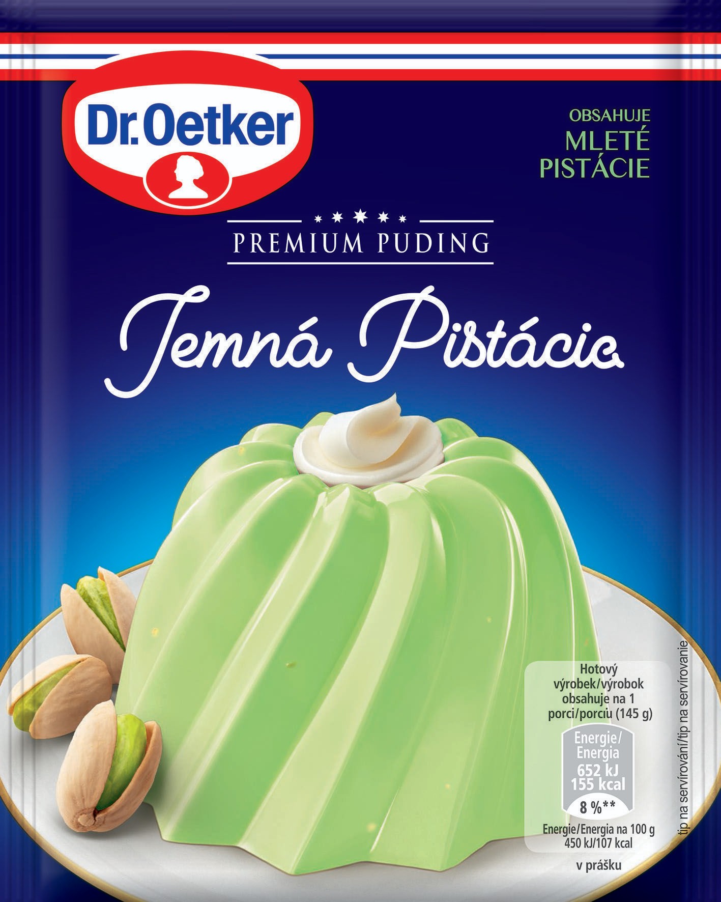 Trvanlivé potraviny - Dr. Oetker Premium puding jemná pistácie 40 g