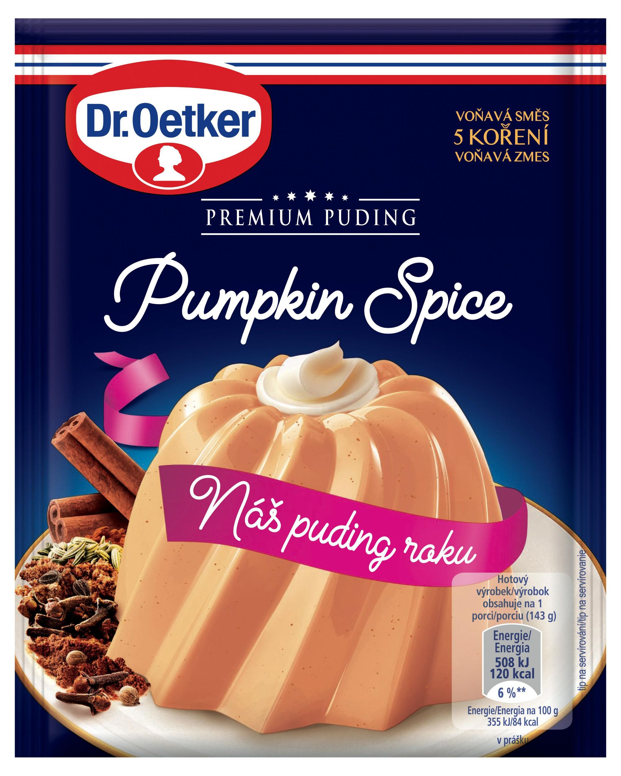 Trvanlivé potraviny - Dr. Oetker Premium puding pumpkin spice 40g