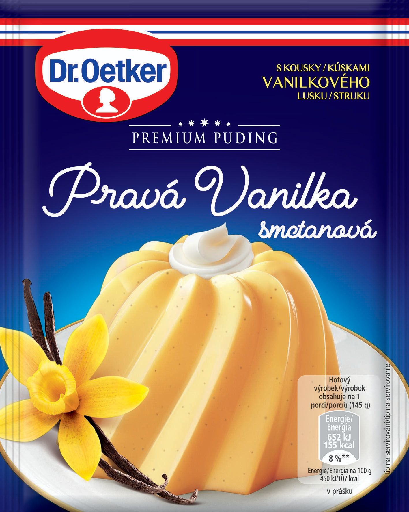 Trvanlivé potraviny - Dr. Oetker Premium puding vanilka-smet. 40 g