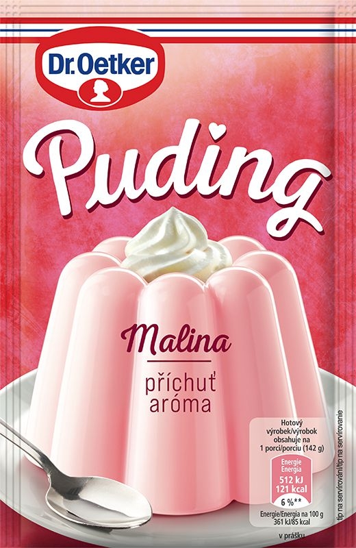 Trvanlivé potraviny - Dr. Oetker Puding příchuť malina 38g