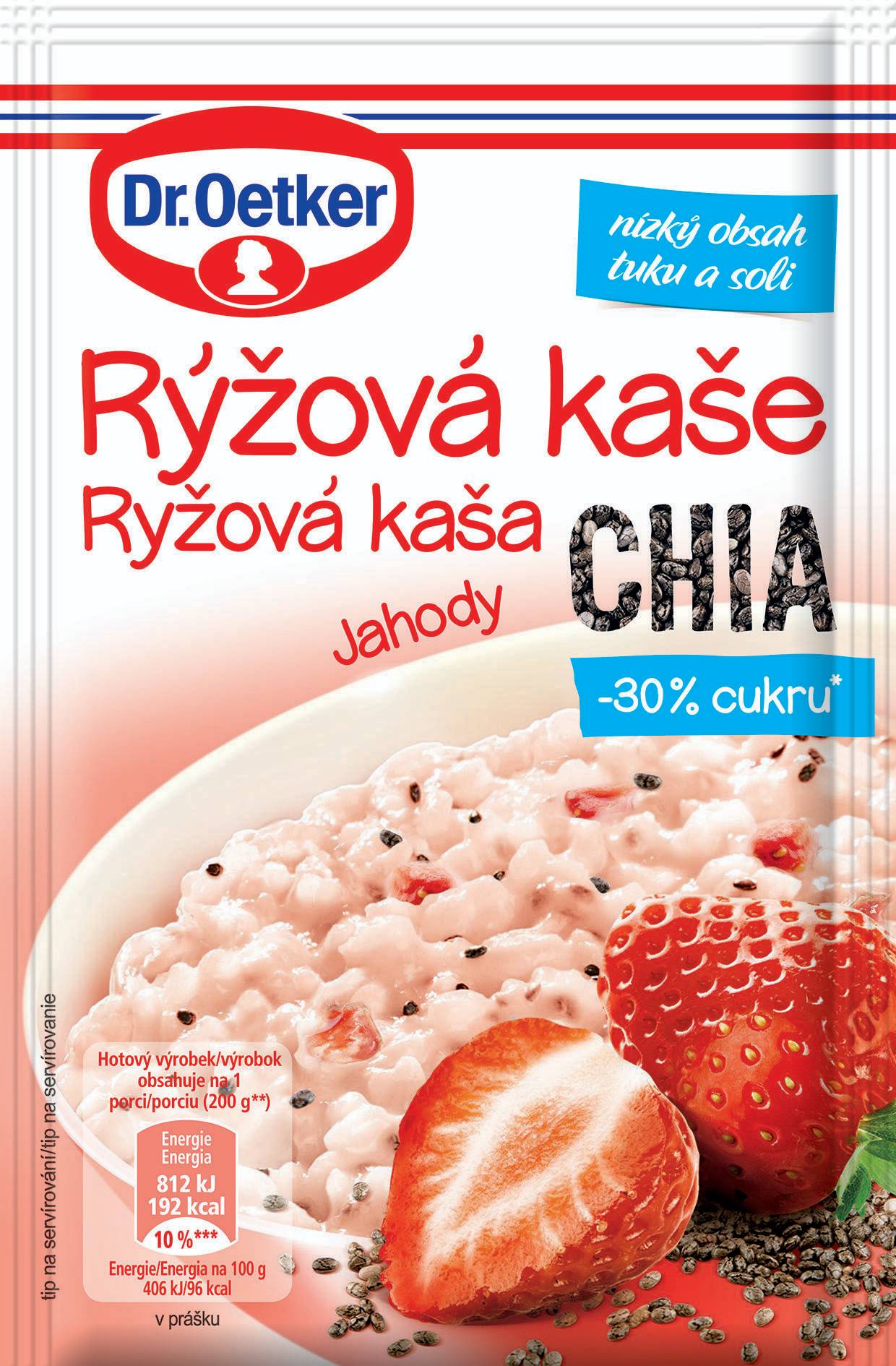 Zdravý svět - Dr.Oetker Rýžová kaše bez lepku Jahody-Chia 50g