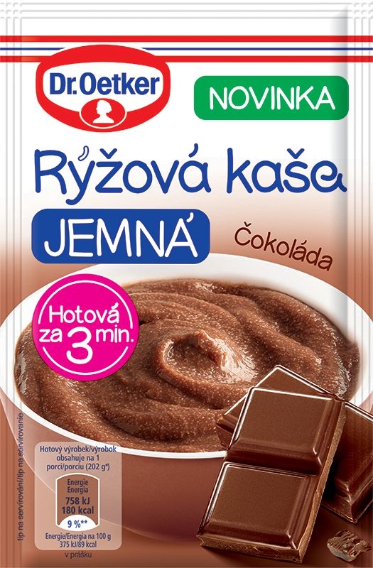 Zdravý svět - Dr. Oetker Rýžová kaše JEMNÁ Čokoláda RAC MB 52g