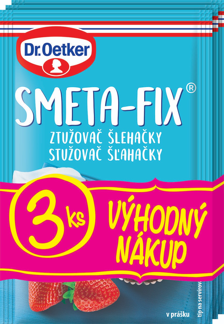 Trvanlivé potraviny - Dr. Oetker Smetana-fix 3 ks 30g