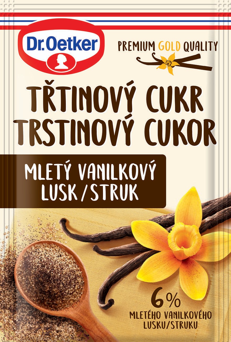 Trvanlivé potraviny - Dr.Oetker Třtinový cukr s mletou vanilkou 8g