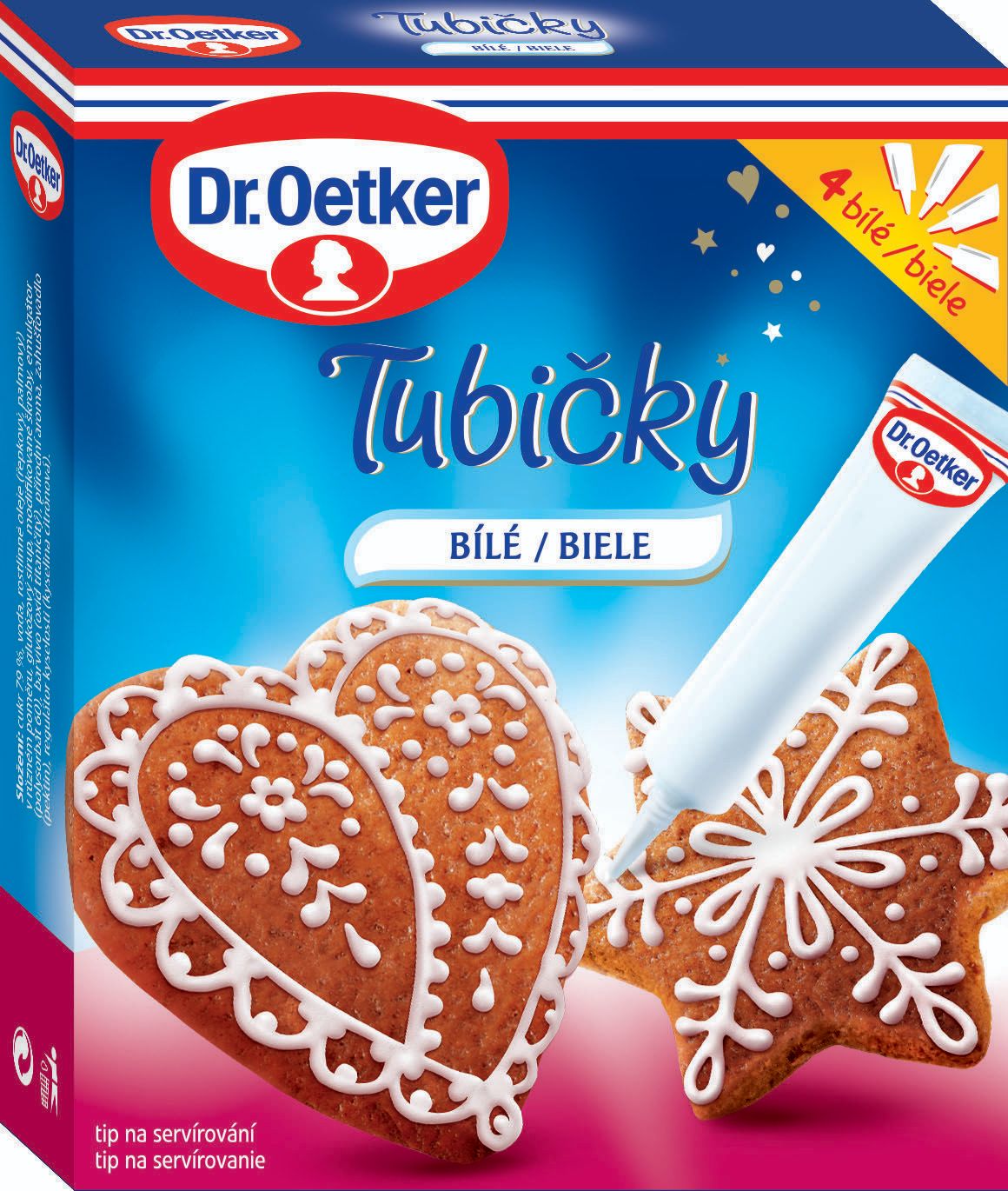 Trvanlivé potraviny - Dr.Oetker Tubičky na zdobení bílé 4x19g