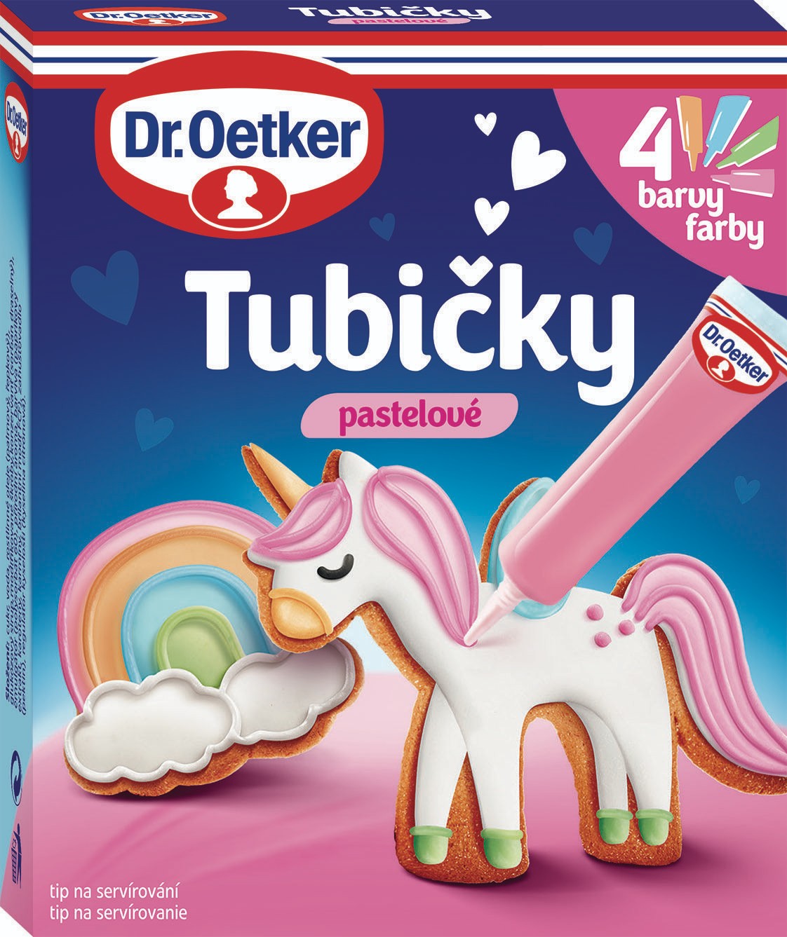 Trvanlivé potraviny - Dr.Oetker Tubičky pastelové 4 barvy 4x19g