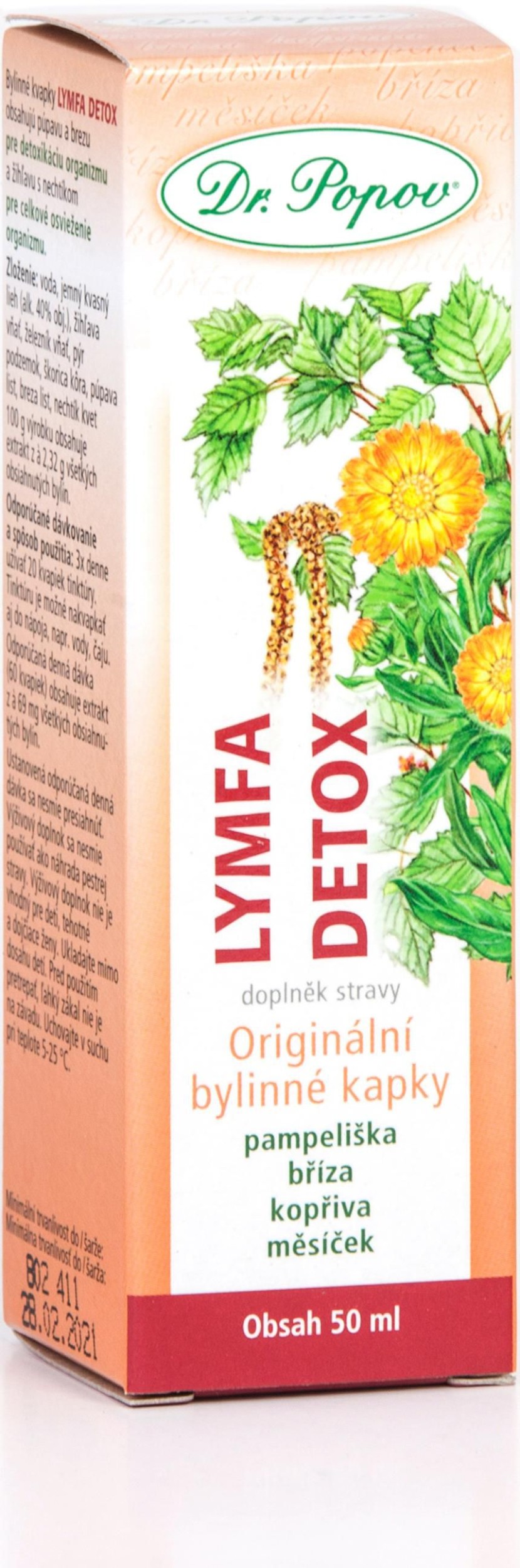 Péče o zdraví - Dr. Popova Originální bylinné kapky Lymfa detox 50 ml
