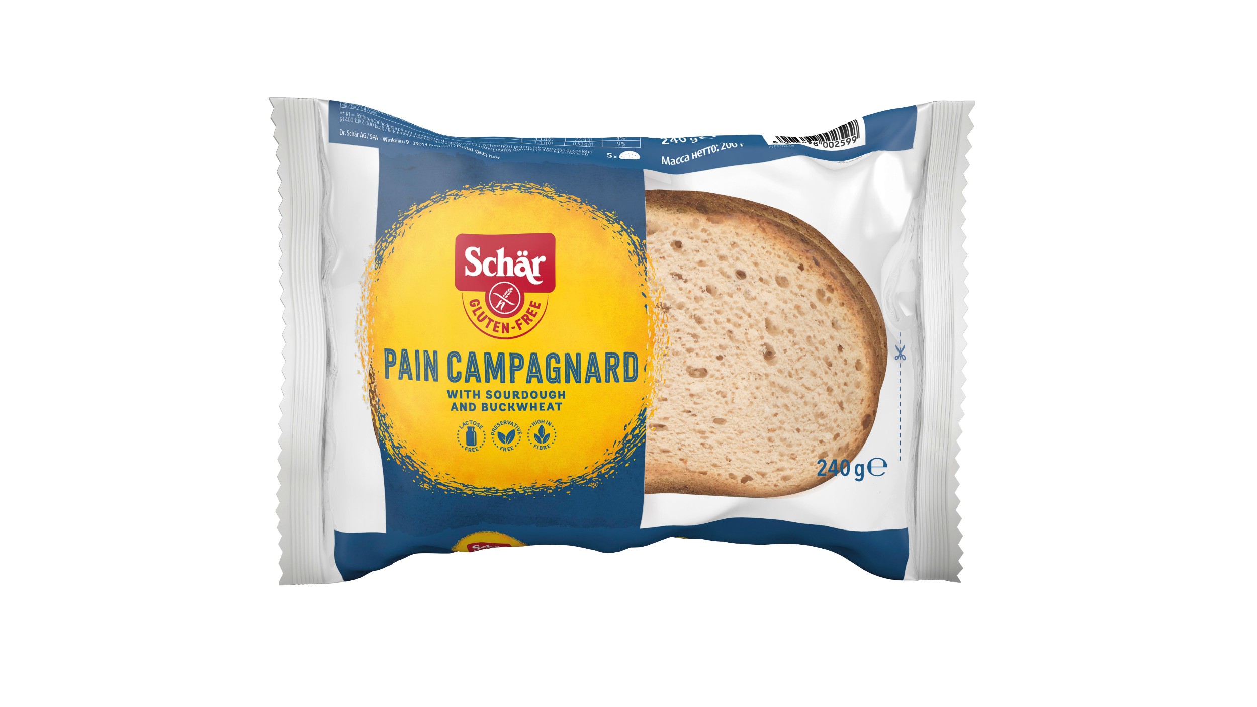 Zdravý svět - Dr.Schär Pain Campagnard chléb bezlepkový plátky 240g