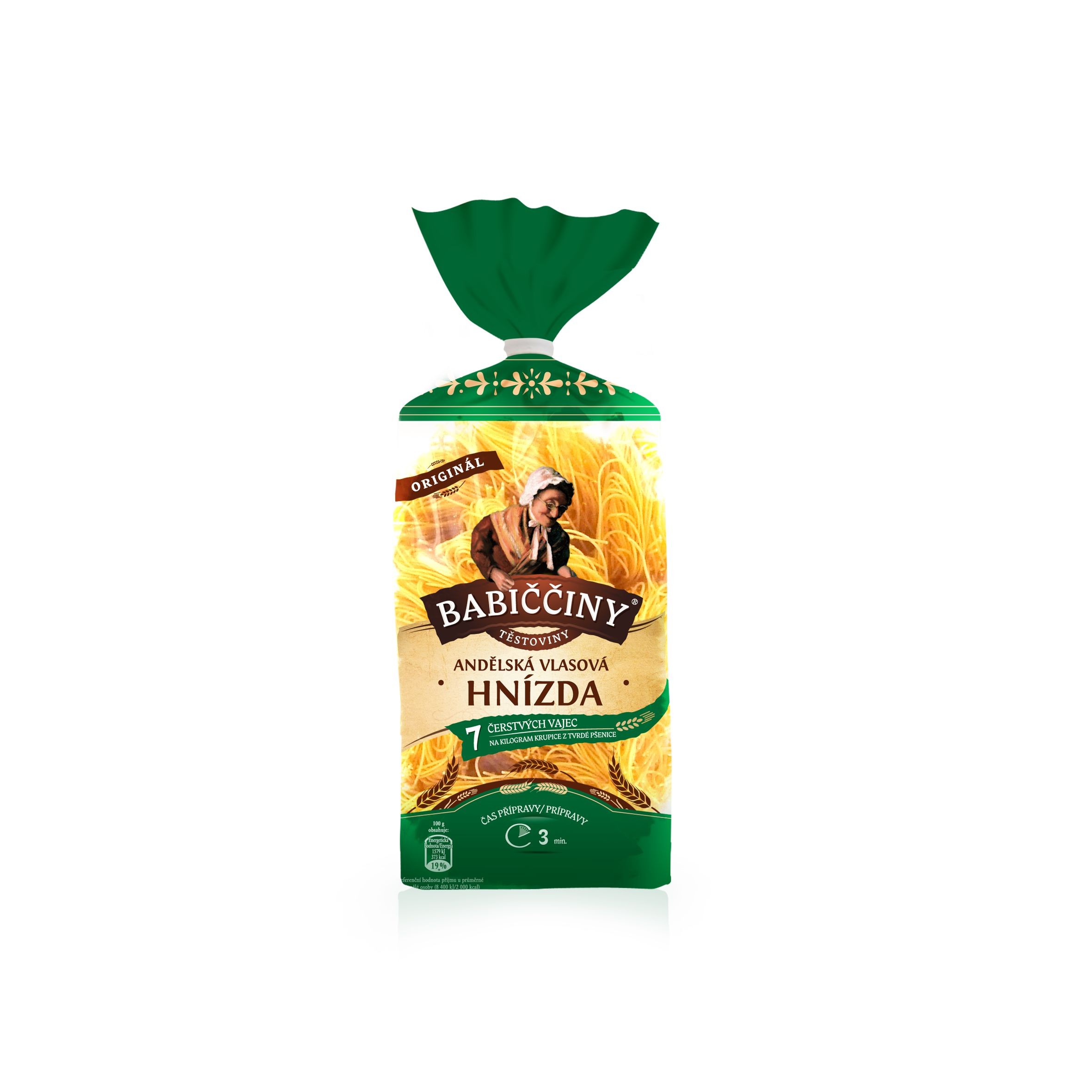 Trvanlivé potraviny - Druid Babiččiny těstoviny andělská vlasová hnízda 250 g