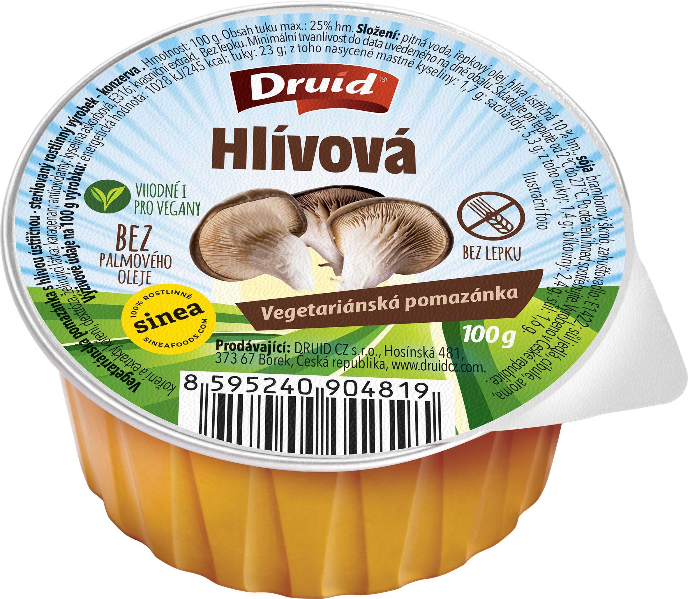 Zdravý svět - Druid Hlívová vegetariánská pomazánka bez lepku 100 g