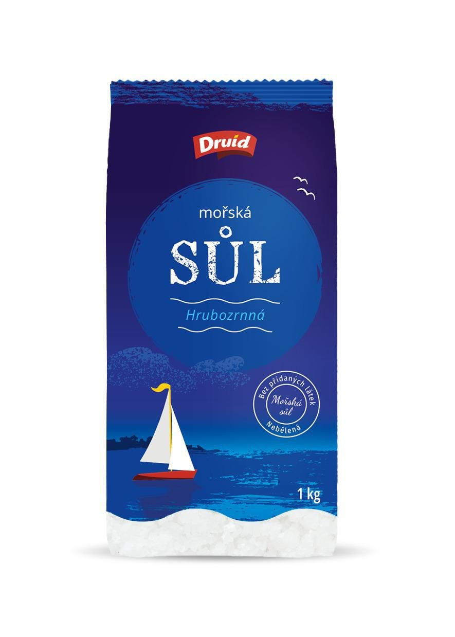 Trvanlivé potraviny - Druid Italská mořská sůl hrubozrnná 1kg